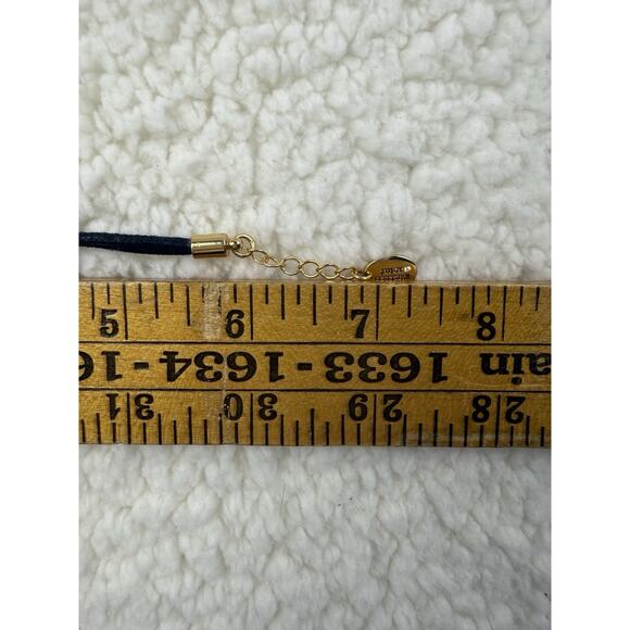 Juicy Couture Bracelet Pave Crystal Heart Charm Gold Beads Black Cord 6”-6.5 - Picture 6 of 6